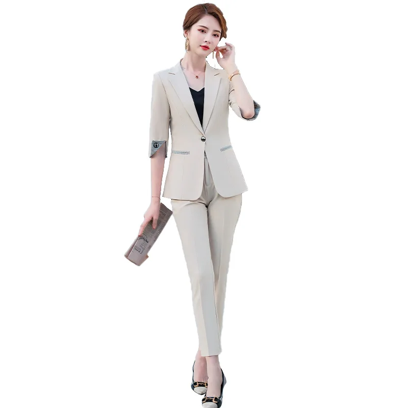 

Green Suit Female Spring-Summer 2021 New Style Korean Style Anti-Aging Fried Street Western Style Small Business Two-Piece Set