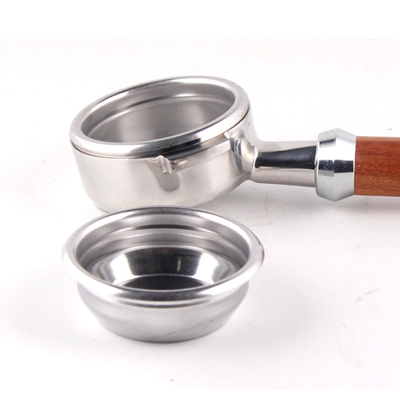 M&aacute;quina de caf&eacute; con filtro modificado, mango de acero inoxidable sin fondo, madera maciza para Aibo E61, portafiltro, 58MM, nuevo-5