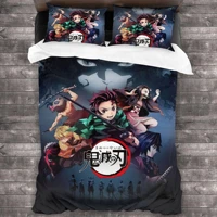 anime bedding set duvet cover set 3 pieces bed set for kids boys girls quilt comfoter cover 86 x 70 in bed sheet set