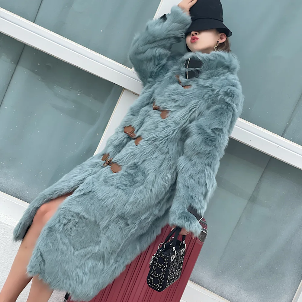 

Women RealHigh quality real sheep skin Fur With Natural Whole Skin Genuine sheep Fur Jackets Overcoat Luxury Woman 2021 Winter