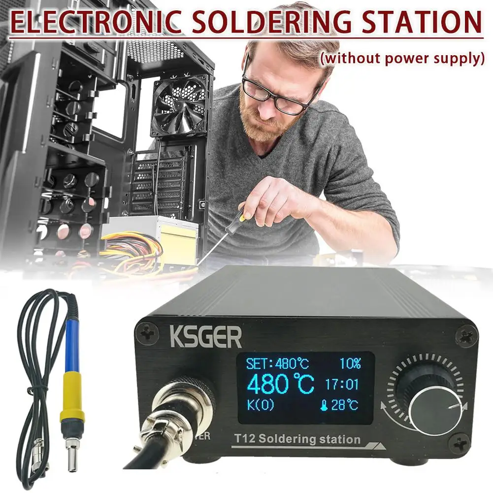 

STM32 Soldering Digital Station Electronic Soldering Iron OLED Digital Temperature Controller With Soldering Tips Welding Tools