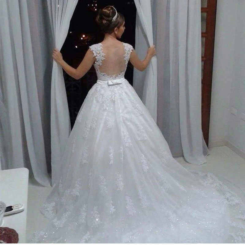 

vestidos de noiva China Bridal Gowns appliques Vintage lace wedding dresses 2019 Ball Gown Wedding Dress robe de mariag