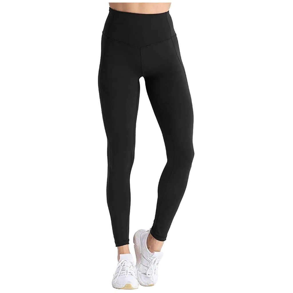 Модные Женские однотонные леггинсы с карманами для упражнений спортивные бега
