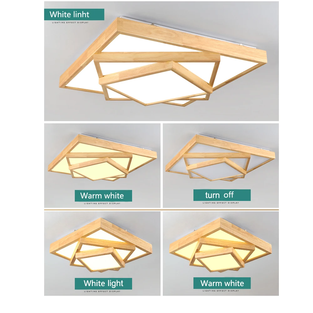 Светодиодные потолочные лампы из массива дерева современные светильники для