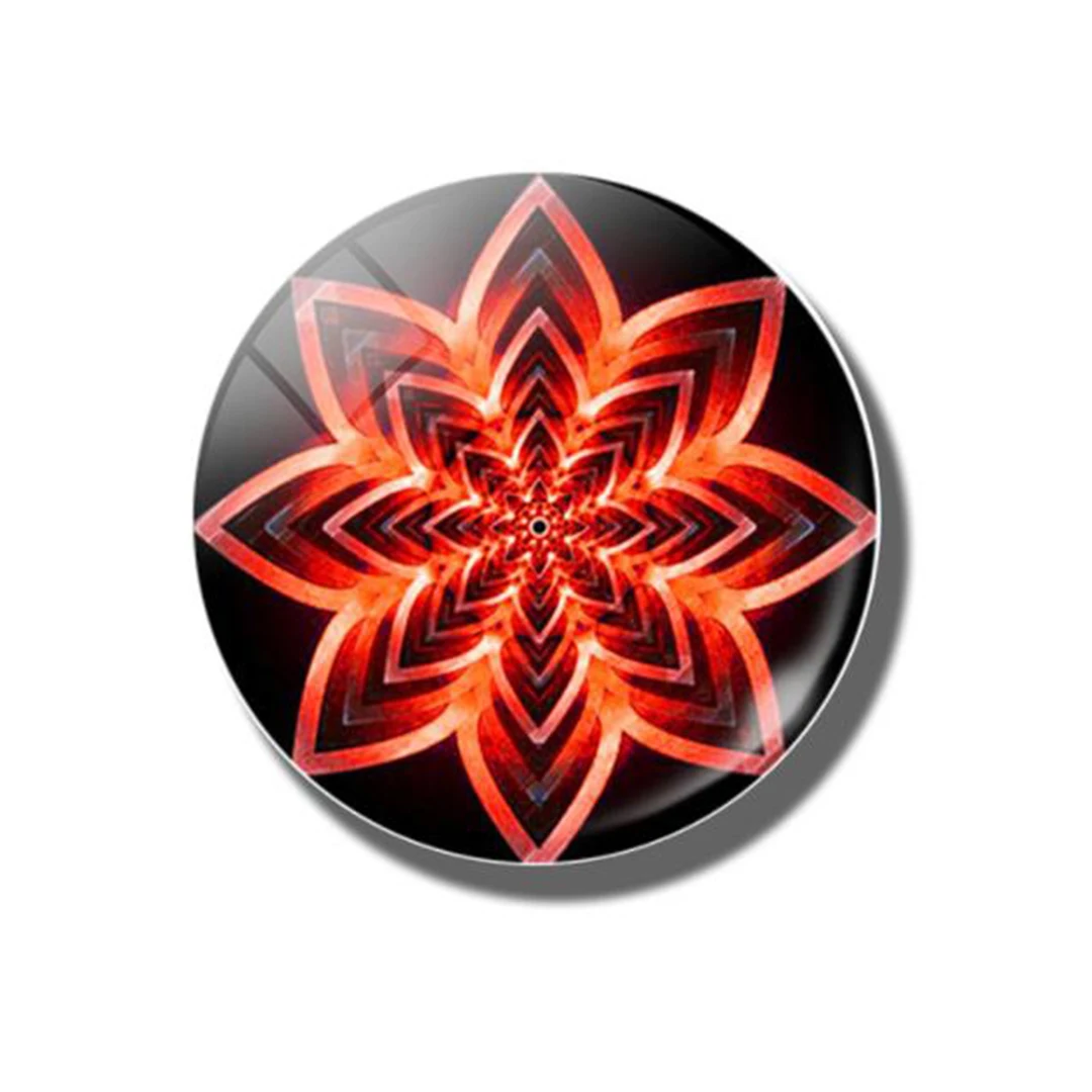 Flower Fridge Magnet Mandala Art Refrigerator Magnets Glass Cabochon Sticker Message Board Creative Home Decor | Дом и сад