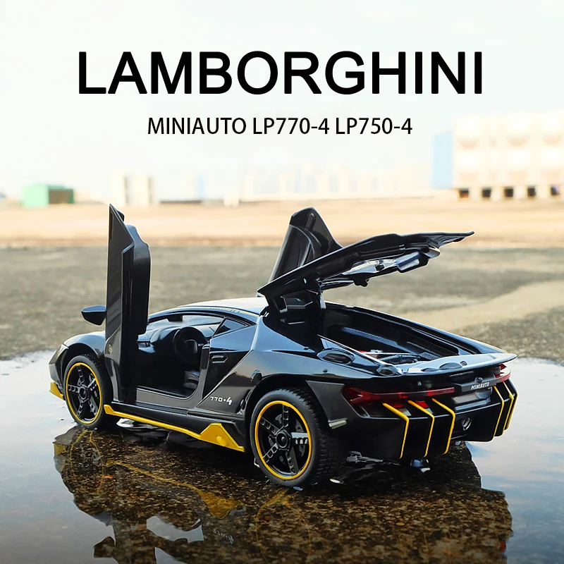 

2021 New 750 1:32 Lamborghini Car Alloy Sports Car Model Die-casting Sound Super Racing Lifting Tail Boy Children's Day Gift