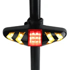 Сигнальный поворотник BORUiT велосипедный светодиодный, умный беспроводной задний фонарь с дистанционным управлением, зарядка через USB, предупреждасветильник лампа