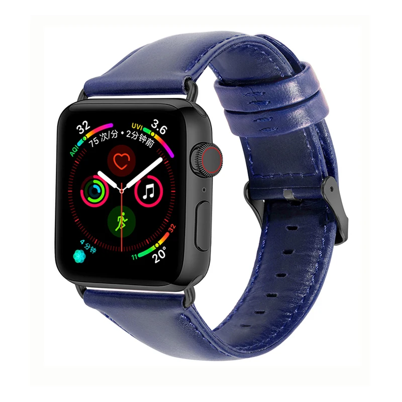 Ремешок из натуральной кожи для apple watch correa 4 (iwatch 5) 40 мм 44 3 2 1 42 38 браслет наручные