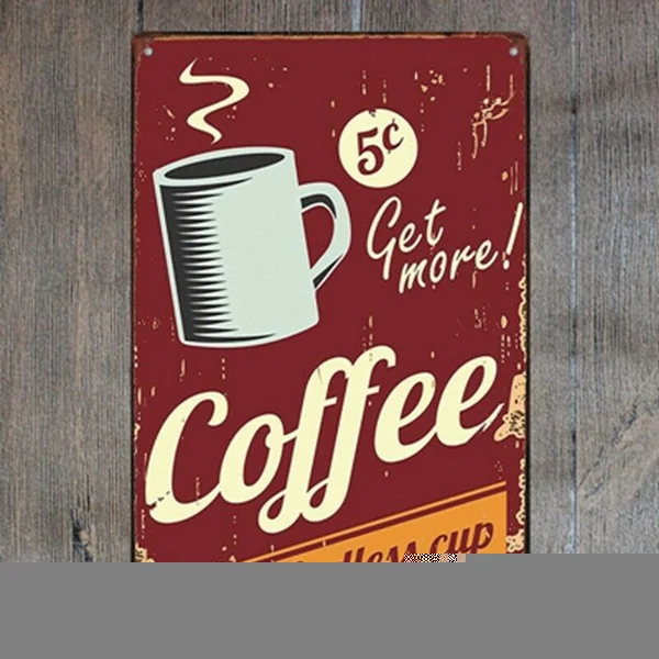 

Metal Tin Sign coffee endless cup Decor Bar Pub Home Vintage Retro Poster