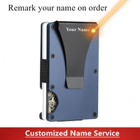 semorid 2021 new customized slim credit card holder aluminium id card holder man wallet rfid anti theft protection mini wallet
