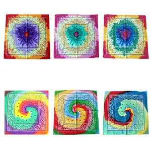 55 см разноцветный галстук-краска бандана, обертка на голову, Радужный вихревой цветочный квадратный шарф с Пейсли