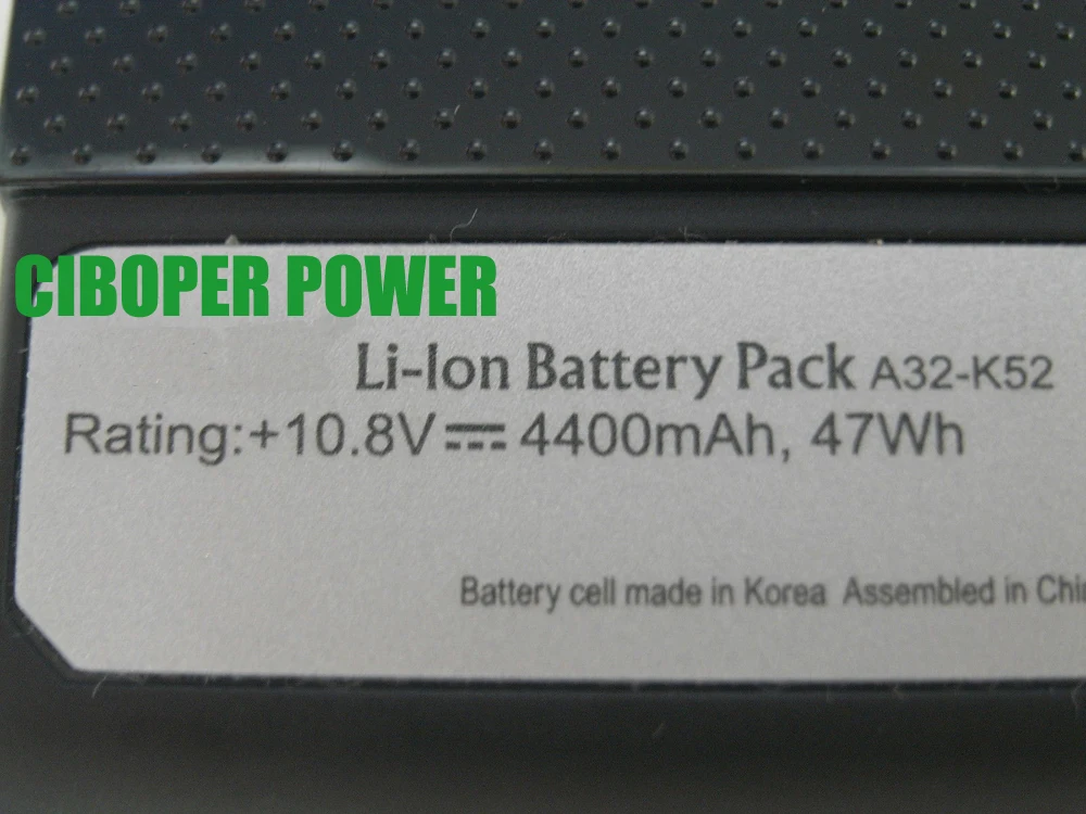 Аккумулятор для ноутбука 4400 мАч/47 Втч A32-K52 A41-K52 A31-K52 A42-K52 A52 A52J A52F A52JB A52JK A52JR K42 K42F K42JK