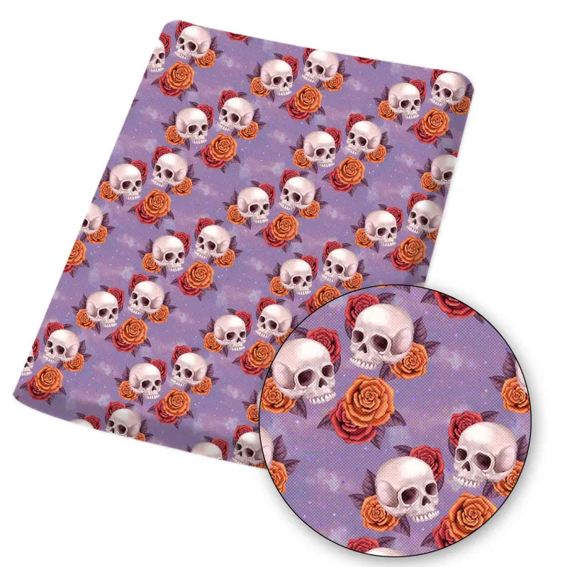 Ткань из полиэстера и хлопка на День святого Валентина ткань с принтом черепа