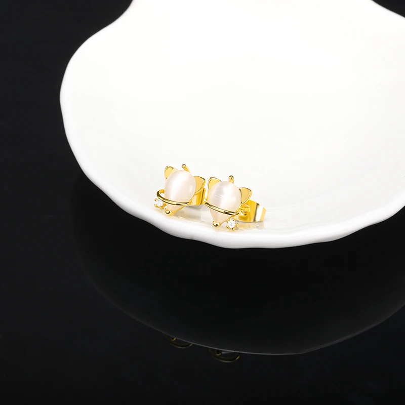 Fashion Stud Earrings Opal Women Classic Korean Cute Little Bear Retro Simple Animals Jewelry Earring Accessories | Украшения и