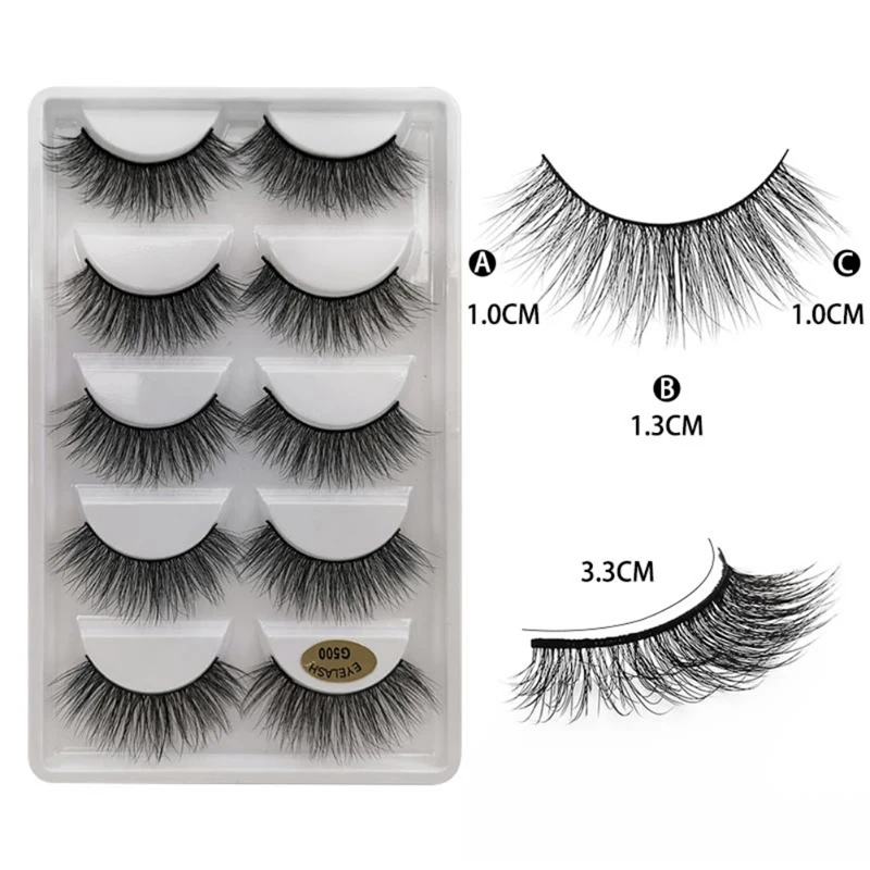 

5 pair Mink Eyelashes 3D False lashes Thick Crisscross Makeup Eyelash Extension Natural Volume Soft Fake Eye Lashes makeup tool