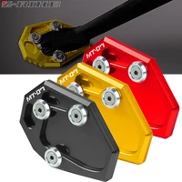 motorcycle kickstand aluminum enlarge extension side stand plate enlarge for yamaha mt 07 mt07 xj6abs fz6r fz6 s2 abs 2014 2015