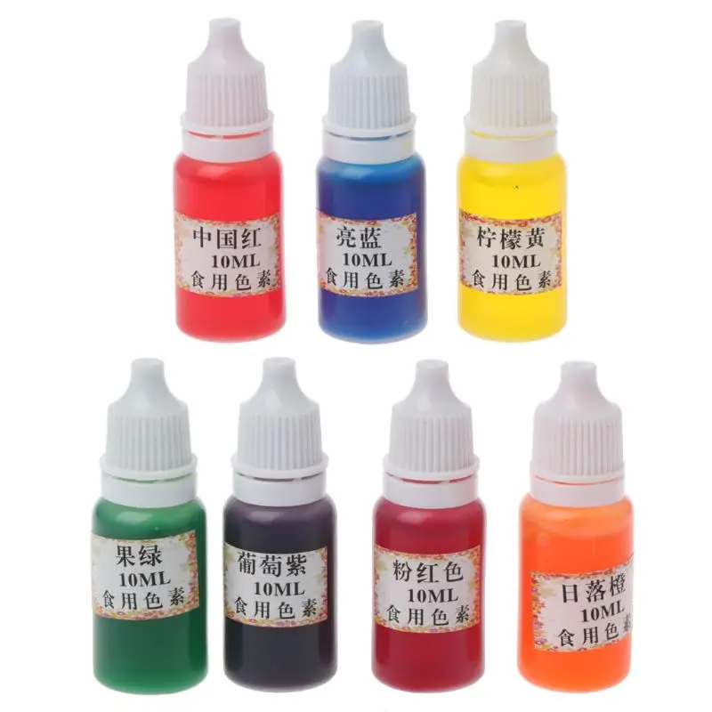 

P15F 7 Colors Dye Colorant Set Slime Jewelry Making Skin Safe Liquid Resin Pigments