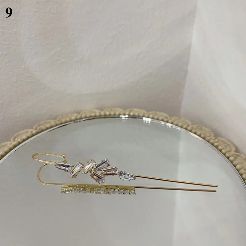 

Trendy Elegance Butterfly Earrings Ear Pin Crawler Hook Piercing Clips Ear cuff CZ Women Jewelry Biuteria damska