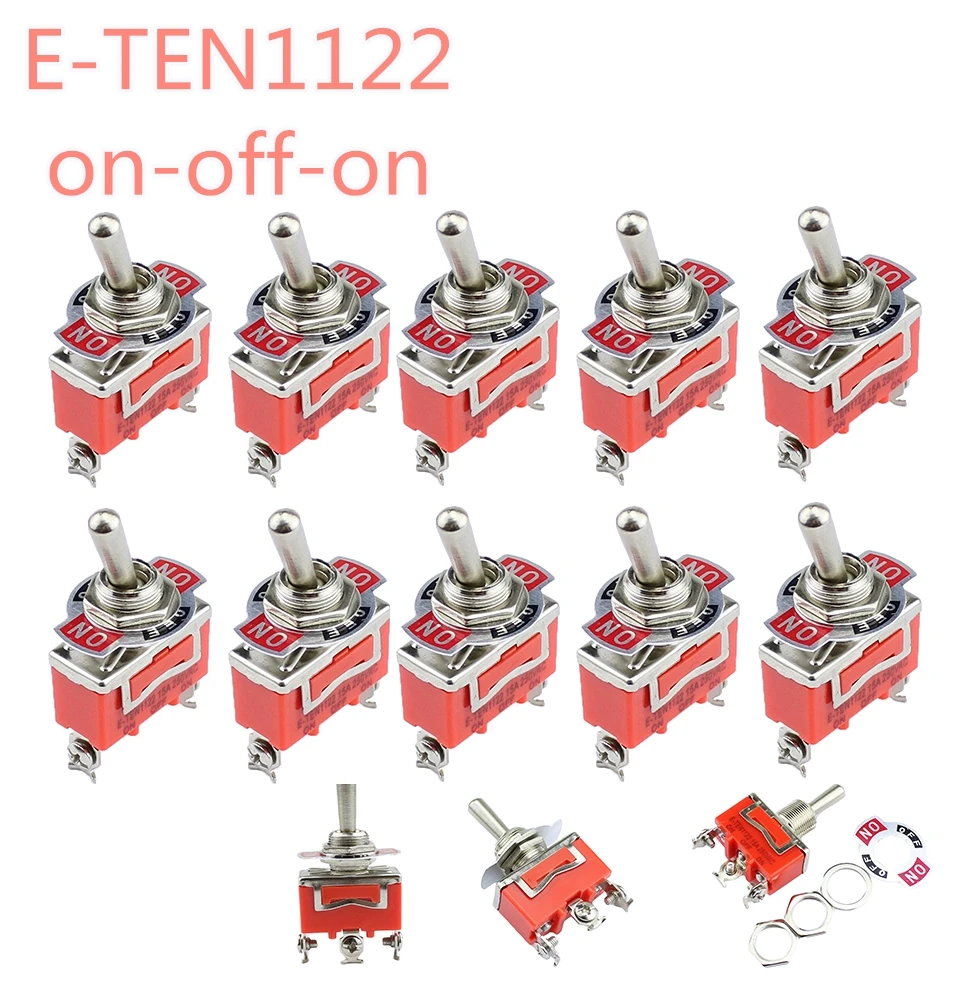 1 шт. E TEN1122 15A 250V AC 3 контактный ВКЛ ВЫКЛ ВКЛ. 12 мм переключатель
