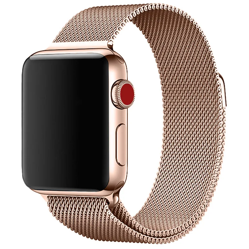 Ремешок для часов, Миланская петля, ремешок для наручных часов Apple Watch, версии 5 4 40 мм 44 мм, ремешок для наручных часов iWatch серии 1/2/3, 42 мм, 38 мм, Ремешок Браслет Нержавеющая сталь - Цвет ремешка: 19 rose gold