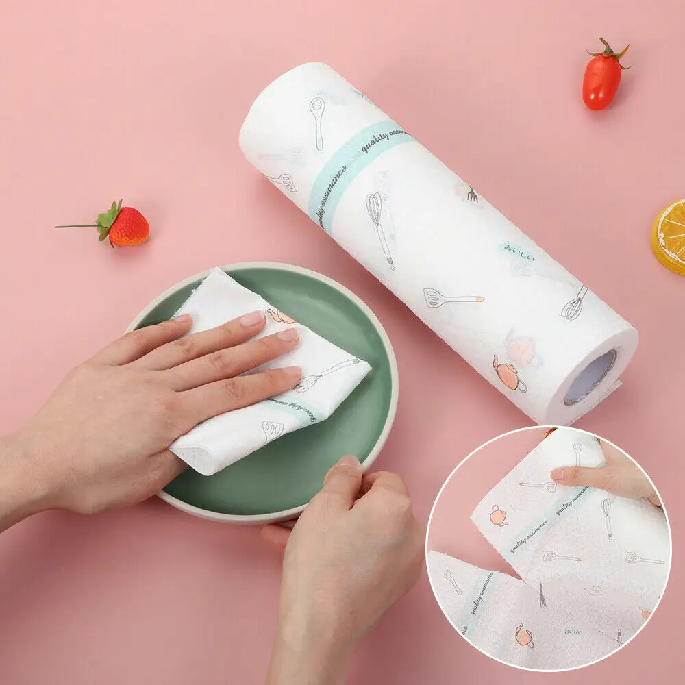 

Бумажные полотенца для кухни, мягкие, прочные, одноразовые, тряпка, чистящая бумага, влажная, сухая, удаляет масло, для кухни, ванной
