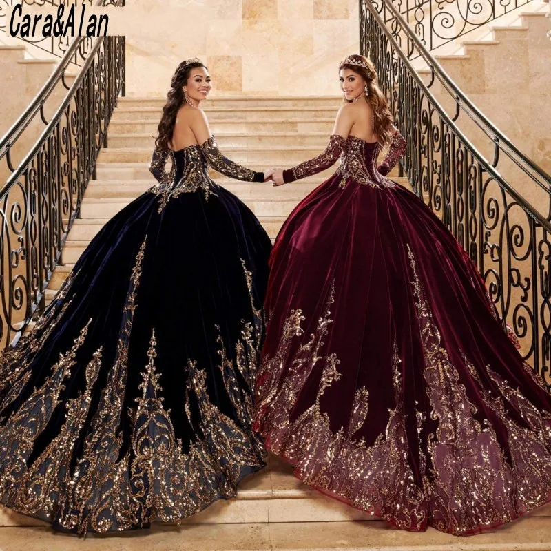 Vestidos De 15 Años Navy Blue Quinceanera Dresses with Detachable Sleeves Lace Applique Sweet 16 Dress Mexican Prom Gowns 2022