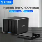 ORICO NS Series 5 Bay 3,5 ''Type C док-станция для жесткого диска алюминиевая 5gbps 80 ТБ корпус для жесткого диска USB3.1 чехол для жесткого диска с адаптером питания 78W