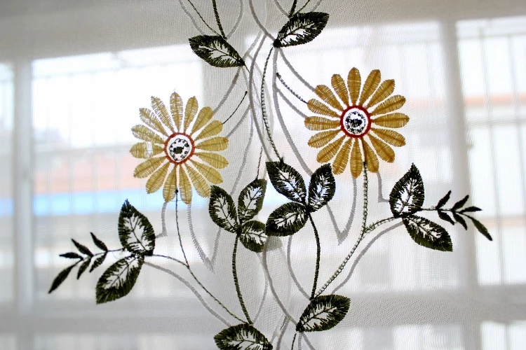 1 шт. вуаль из полиэстера с вышитой ромашкой в римском стиле для дома европейском