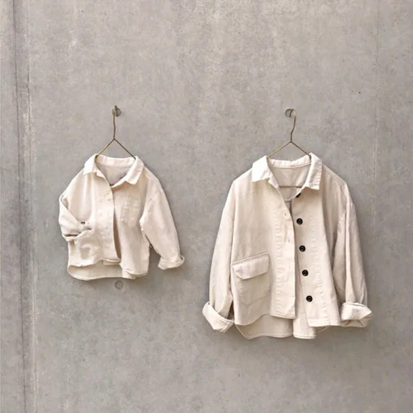 Одинаковая одежда для семьи куртки мамы и детей куртка с лацканами маленьких