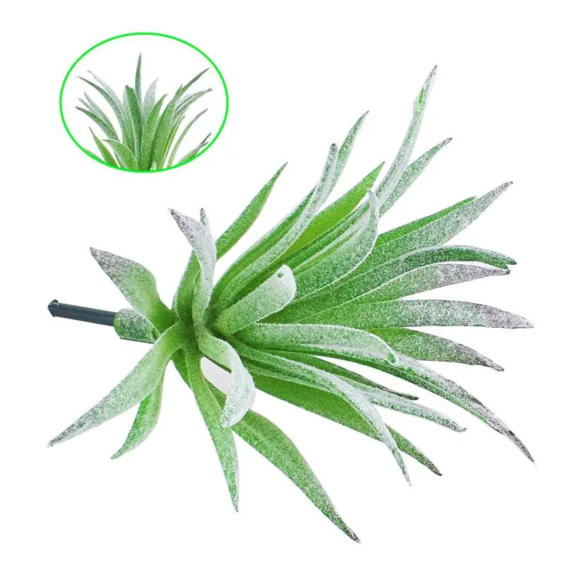 4 Artificial Succulents Green Flocking Plant Bonsai Desktop Fake Plants Valentine Day Christmas Wedding Decoration Plante - Цвет: 4