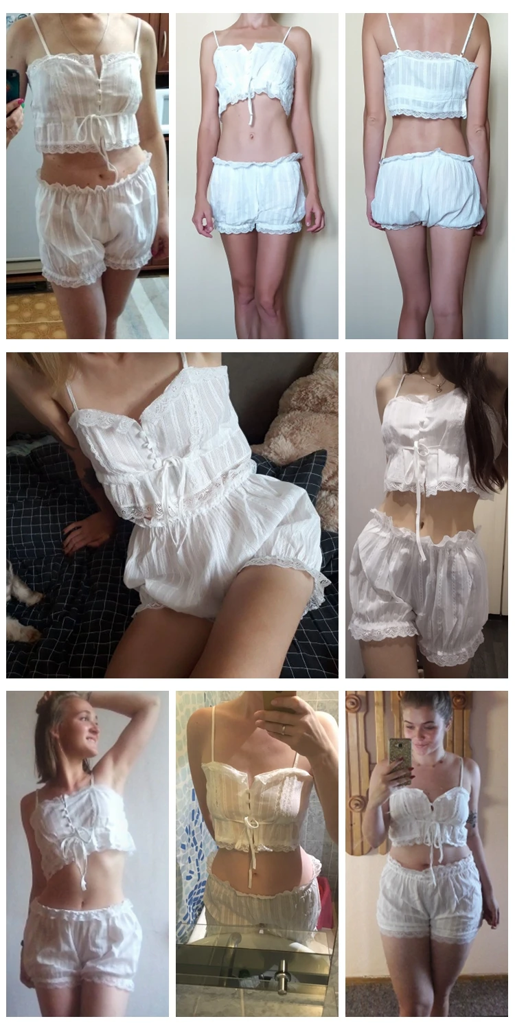 Женские пижамы из хлопка с шортами, кружевная отделка, без рукавов, на бретелях, одноцветная ночная рубашка, домашняя одежда для женщин, сексуальное женское белье, одежда для сна