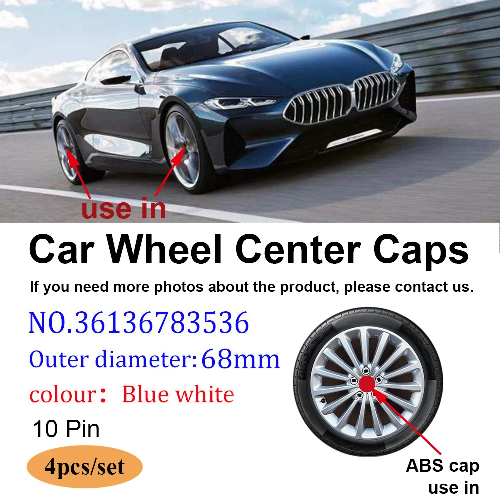 

4Pcs 68mm 10pins Car Wheel Center Hub Caps Rim Covers Logo Emblem For X3 X5 M3 M5 E90 F10 F30 E63 F15 E64 E65 E86 E89 3613678353