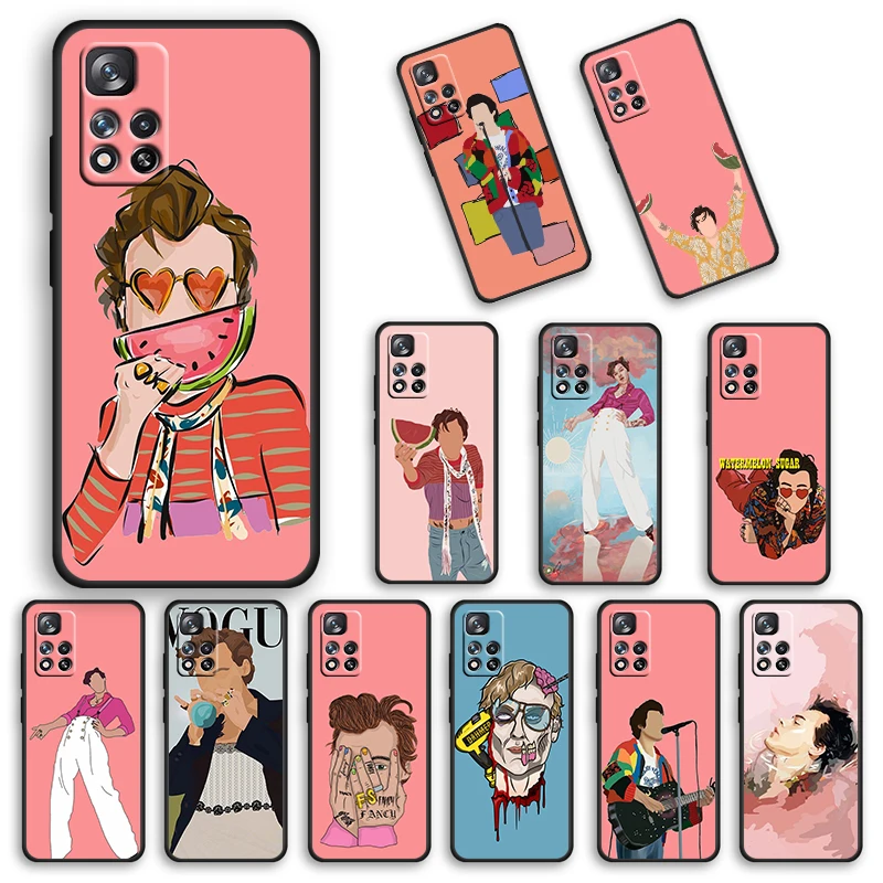 

Singer Fashion Pink Styles For Xiaomi Redmi Note 11 10 10S 9T 9 9Pro Max 8T 8Pro 7 6 5 Pro 4X Soft Black Phone Case Cover
