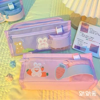 large capacity pencil case girls canvas kawaii pen case supplies pencil bags for student cartoon cute pencils pouch stationery