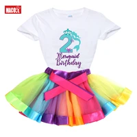 girl tutu dress suit children clothing 2021 summer skirt kids sport sets for girls clothing sets light up rainbow dress clothing