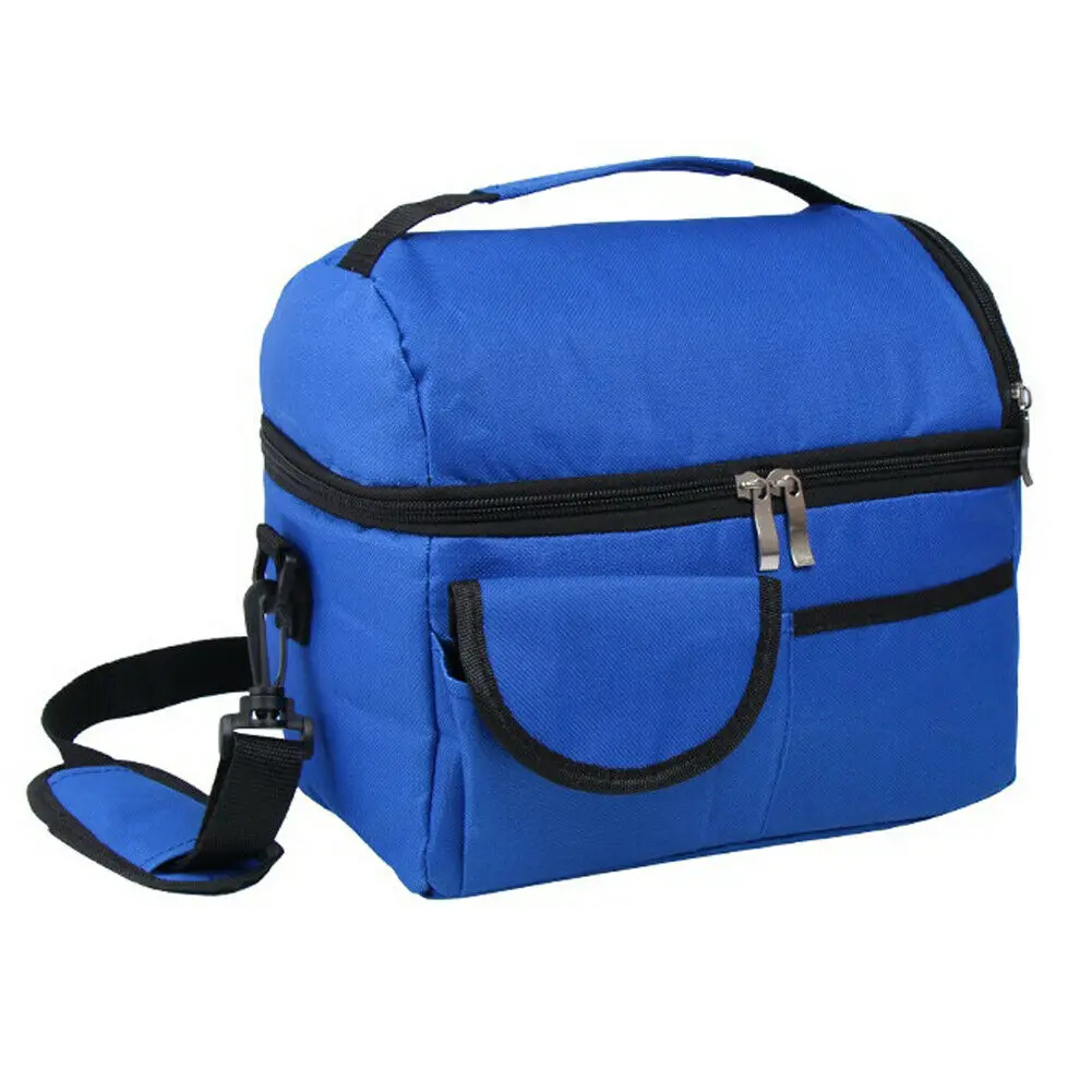 Dark Blue Изолированная сумка для обедов Tote Сумка дорожная Мужская и женская для взрослых горячая холодная еда термоохладитель 8L - Цвет: Dark Blue