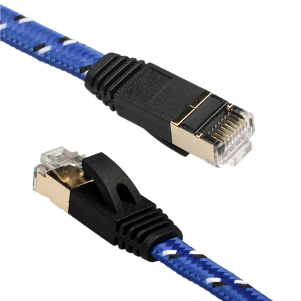 Плоский Ethernet Кабель CAT7 10 Гбит/с 8p8c RJ45 сетевой соединитель Интернет провод для