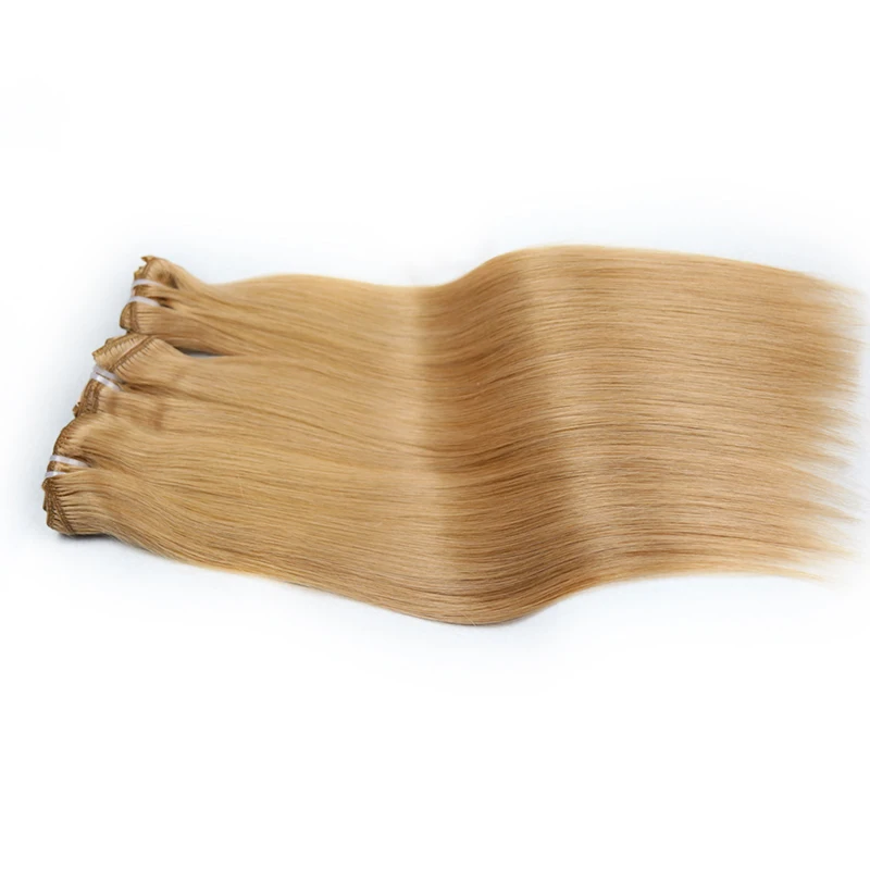 QHP Clip In Human Hair Extensions Brazilian Raw Virgin Straight Thick Long Hair End 18inch-24inch 7PC/Set Full Head