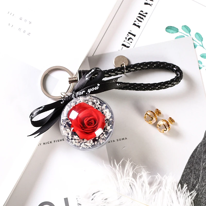 

2022 креативные подарки для матери, рождественский подарок, вечная роза, Женские Подвески для сумок, подвеска для ключей, цветы, высушенный цв...