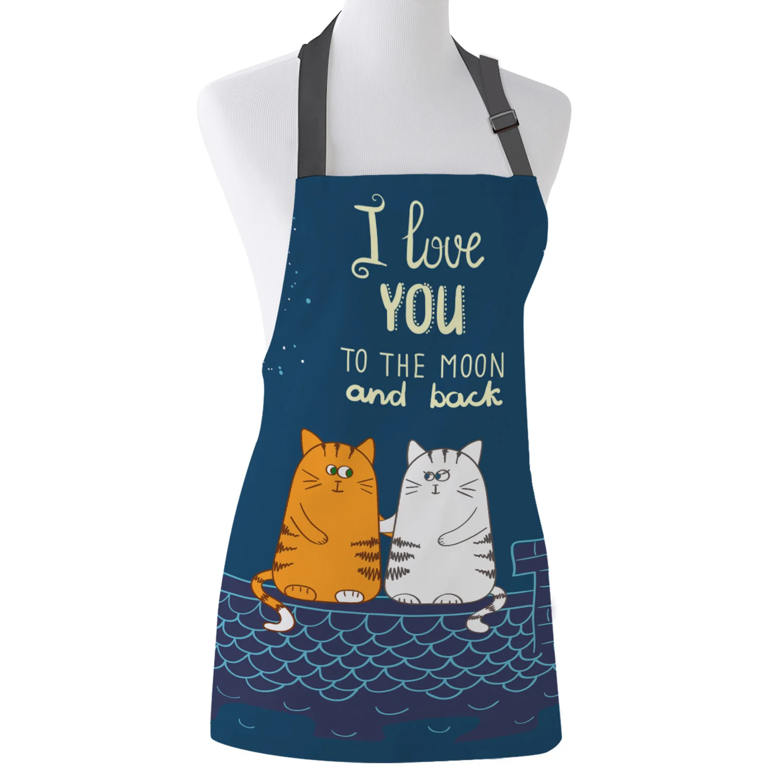Кухонный Фартук с изображением двух кошек ночные фартуки из парусины без рукавов