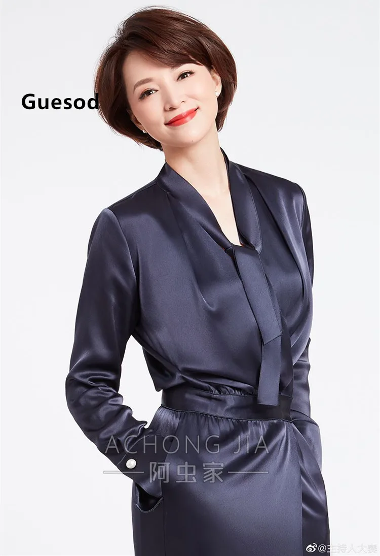 

Women Long Dress High Quality Acetate Dress Female 2020 Summer OL Elegant Belt Slim Waist Maxi Dress New Arrival Guesod