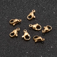 120pcs 18k gold plated stainless steel lobster claw clasp jewelry findings