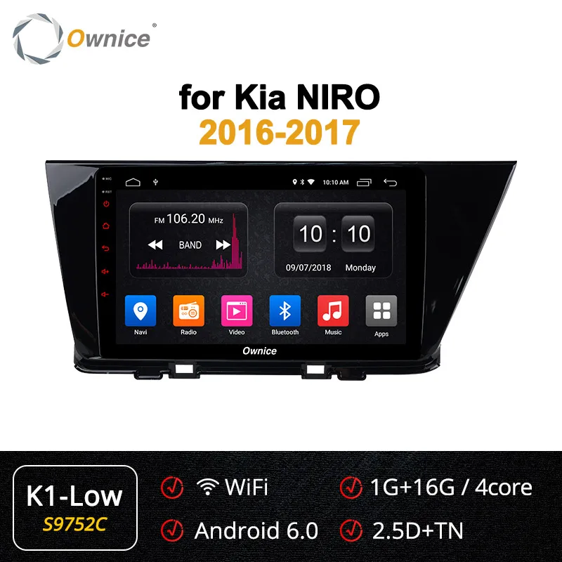 S9752 K1-Low Ownice Android 9,0 Octa 8 Core 360 Panorama k3 k5 k6 для KIA NIRO автомобильный dvd-плеер Navi gps радио 4G LET DSP оптический - Цвет: S9752 K1-Low