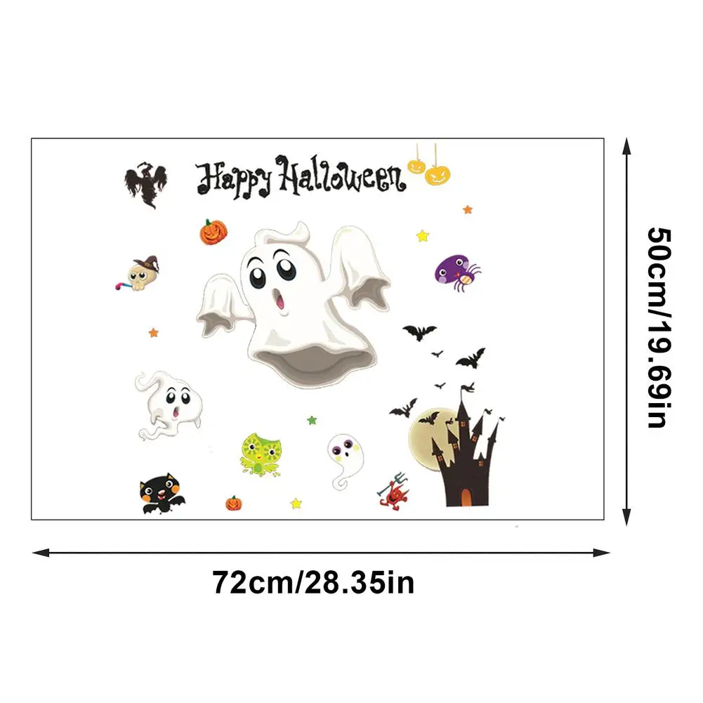 

Multi-functionalHalloween Color Electrostatic Stickers Window Stickers Free Glue Ghost Festival Decorations And Supplies