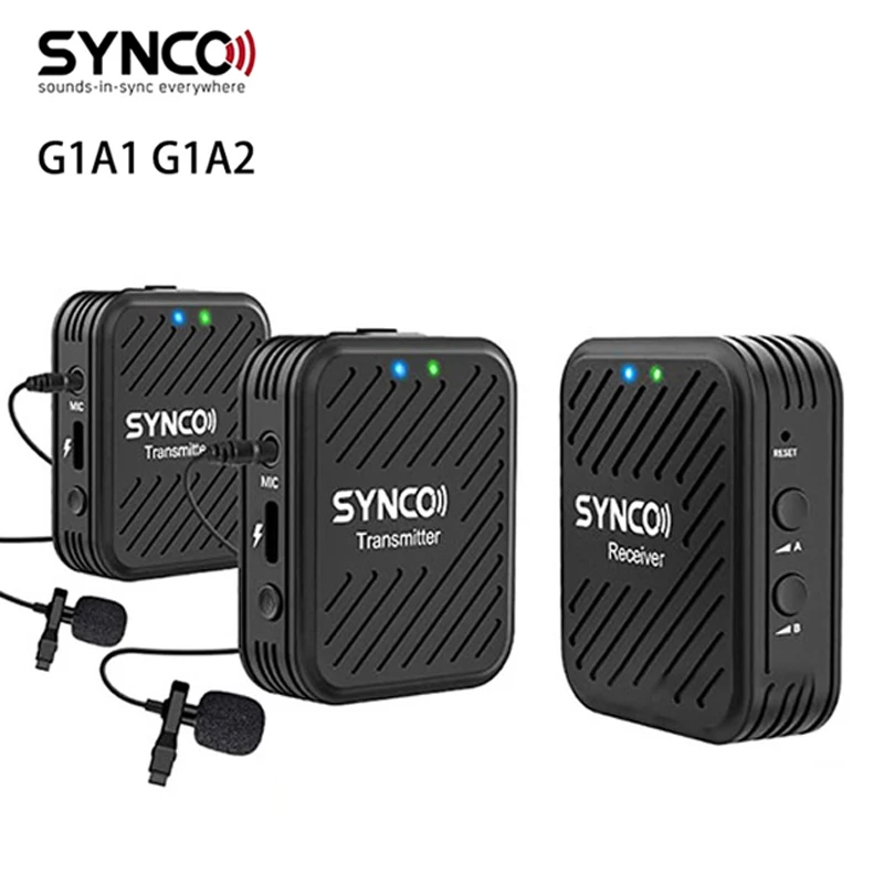 

SYNCO G1 G1A1 G1A2 Wireless Microphone System 2.4GHz Interview Lavalier Lapel Mic Receiver Kit for Phones DSLR Tablet camcorder