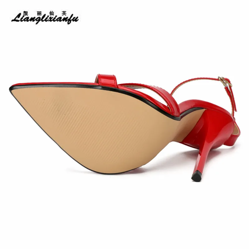 LLXF/тапочки; zapatos; сезон лето; большие размеры 47, 48, 49; Свадебная обувь на шпильках 14 см; босоножки на тонком высоком каблуке; обувь с ремешком на щиколотке; женские туфли-лодочки с открытым носком