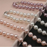real shell baroque pearl tassel necklace for women bridal wedding strand beaded sweet female choker white best friend jewelry