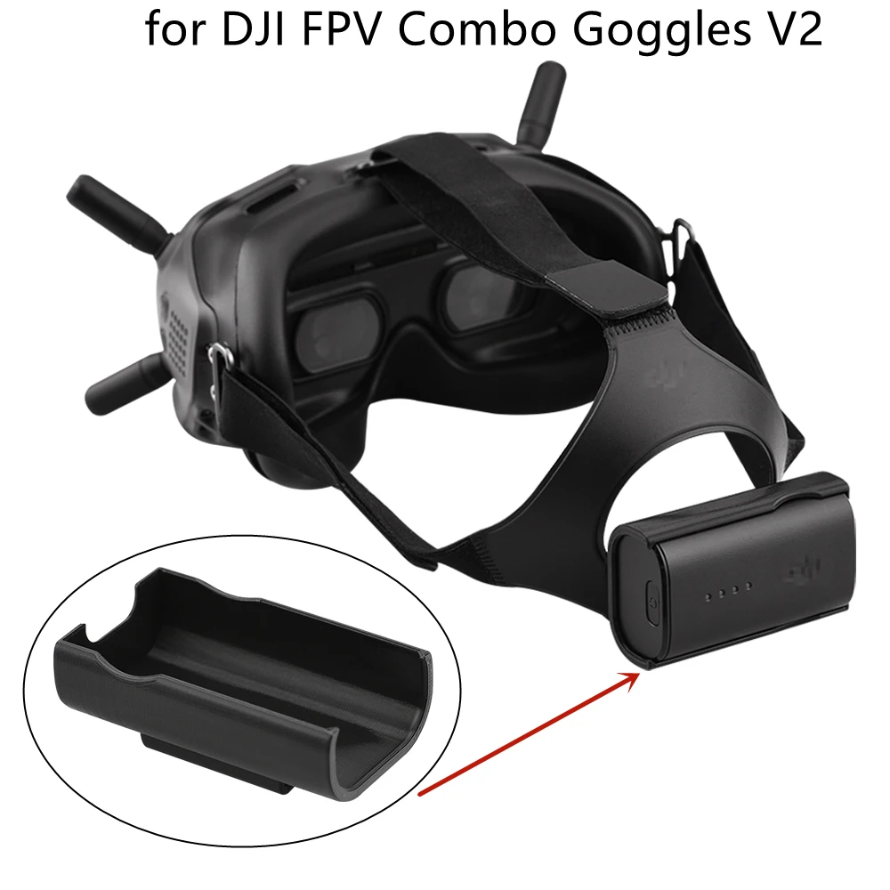 

Headband Battery Storage Case Back Clip for DJI FPV Combo Goggles V2 Drone Head Strap Battery Holder Bracket for Flying Glasses