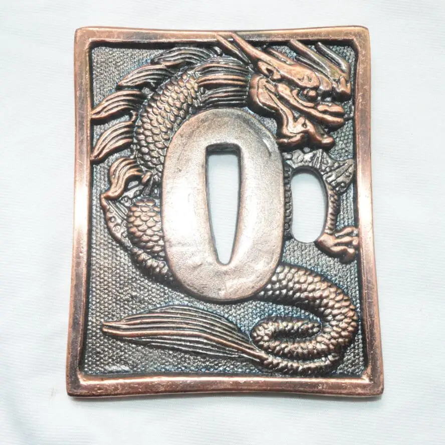 Ручная работа из сплава защита дракона Tsuba для японских фотографий Япония