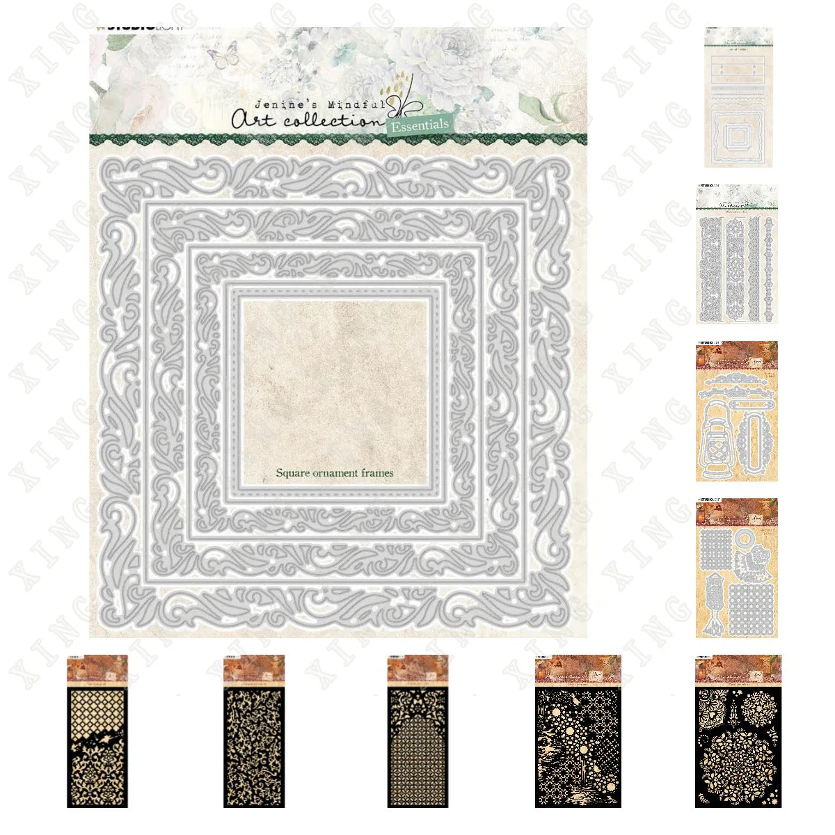 

Jma Journal Square Lantern Floral Leaves Patterns Metal Cutting Dies Stencils Diy Greeting Card Scrapbooking Embossing Folders